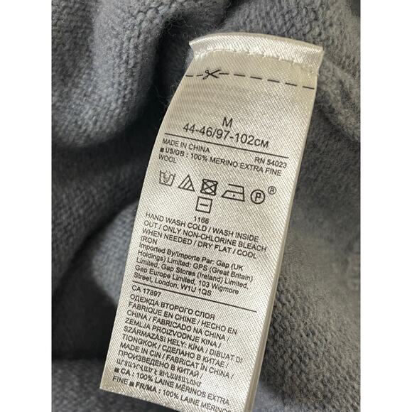 Banana Republic Sweater Men's Medium 100% Merino Wool Blue Long Sleeve - Picture 4 of 5